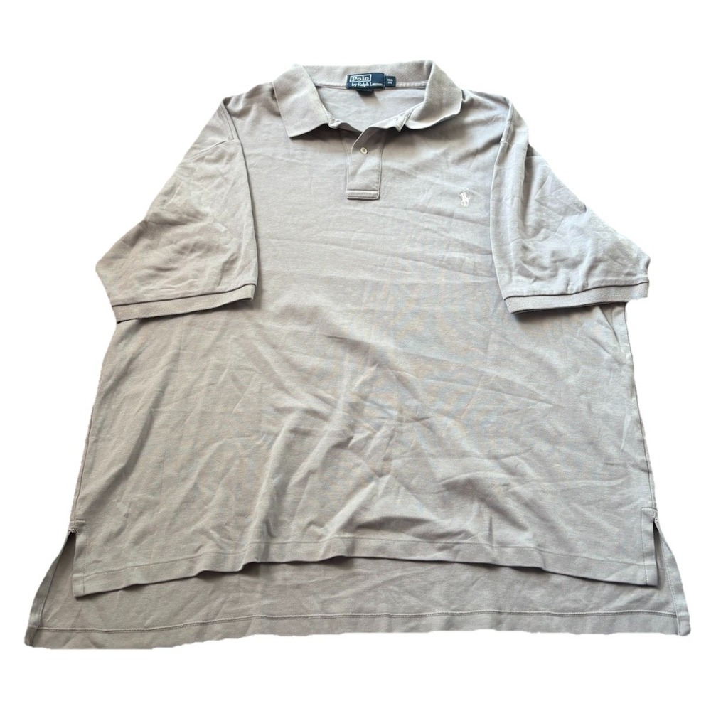 Polo Ralph Lauren Gray Polo Shirt Short Sleeve Big Men 1XB 1X Big 3XL Cotton